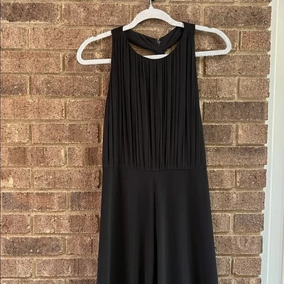 Mono Alice + Olivia Negro Plisado Espalda Abierta Top Pierna Ancha Talla 6 Foto 1 de 4