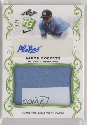2018 Leaf Perfect Game National Showcase Green /5 Aaron Roberts Patch Auto - Image 1 of 2