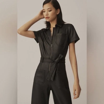 Macacão Anthropologie The Colette Weekend preto por Maeve edição de couro sintético 2 - Imagem 1 de 4