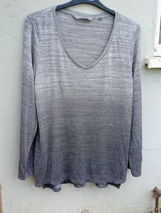 Ladies Next Lightweight Thin Knit Silver Grey Tunic Top Size 22 Pre-owned VGC - Picture 1 of 6