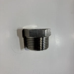 Enchufe de tubo de rosca de cabeza hexagonal exterior 1” NPT macho acero inoxidable - Imagen 1 de 3