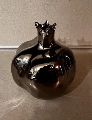 Jarrón espejo granada brote espejo esmalte maceta granada plateado Foto 1 de 4