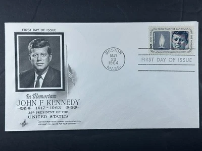 US FDC 1964 JFK Memorial 5¢ John F. Kennedy Boston MA First Day Cover b5 - Image 1 of 2