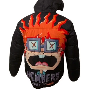 Members Only x Nickelodeon Rugrats Chucky Men Small Puffer Black One Sided - Picture 1 of 11