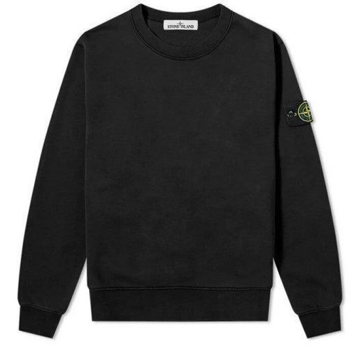 Felpa Stone Island tinta in capo patch nera 7615 63051 117048658