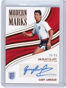 2023-24 Panini Immaculate Soccer Gary Lineker Modern Marks Auto /99 - Picture 1 of 2