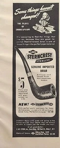 LHS Sterncrest Pipes Brooklyn NY Mediterranean Briar anuncio impreso de colección 1944 - Imagen 1 de 4