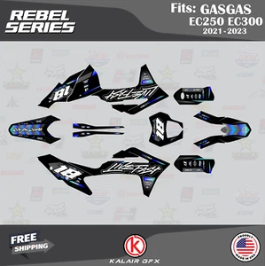 Graphics Kit for  GasGas EC250 EC300 2021 2022 2023  Rebel - BLUE - Picture 1 of 6