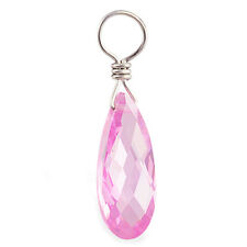 TummyToys Changeable Pink Ice Cz slide on Belly Button Ring Swinger Charm