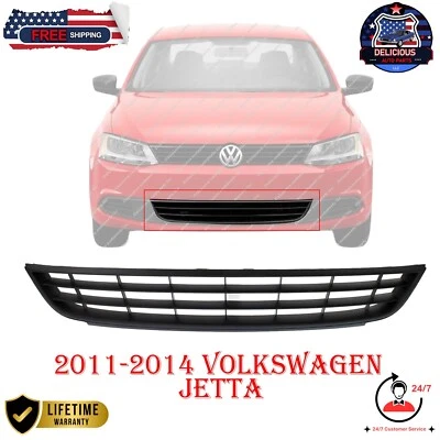 Front Bumper Center Grille For 11-14 VW Jetta Black Textured OEM Replacements Foto 1 de 4
