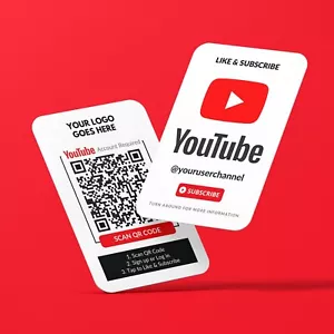 100 biglietti da visita con biglietto da visita Youtube, design codice QR logo, iscriviti - Foto 1 di 8