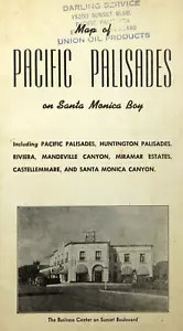 Mappa vintage Pacific Palisades CA Miramar Santa Monica Canyon Sunset Strip anni '40 - Foto 1 di 14