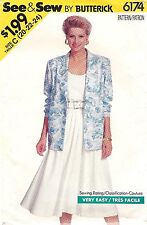 See & Sew Butterick Sewing Pattern #6174 Misses Jacket Top & Skirt Size 20-22-24