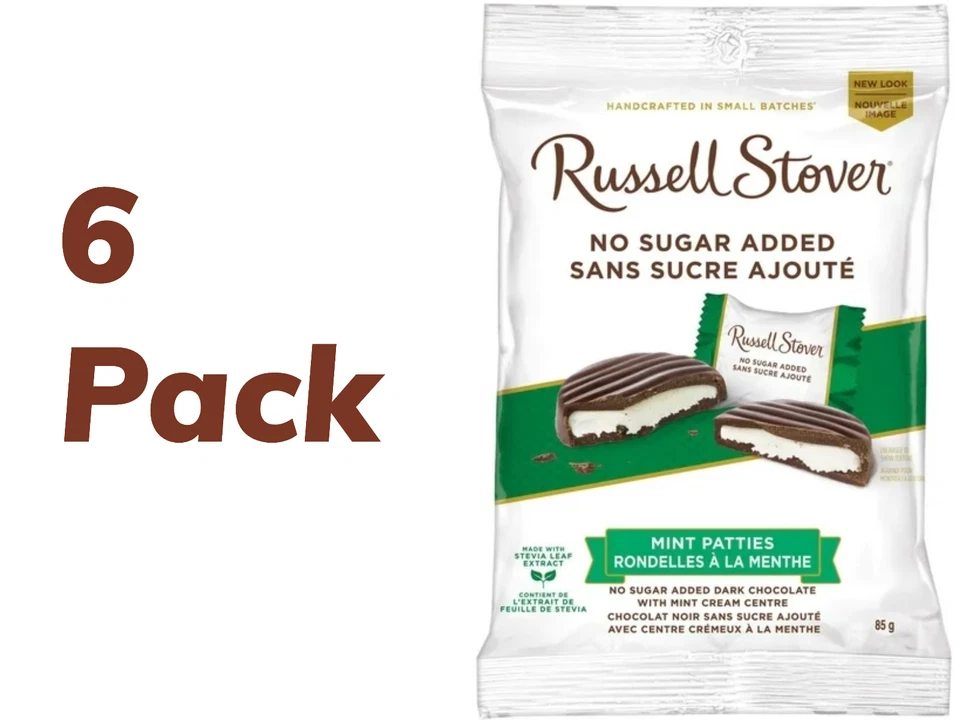 Granel de (6) empanadas Russell Stover sin azúcar agregada chocolate negro menta 85 g Foto 1 de 1