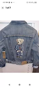 Neu mit Etikett Polo Ralph Lauren Damen Polojeans Anzug Bär Denim Jeansjacke - Bild 1 von 7