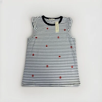 Camiseta Anthropologie Doe & Rae Patriótica Top Mujer S Estrellas Rayas Volantes Nueva con Etiquetas Foto 1 de 4