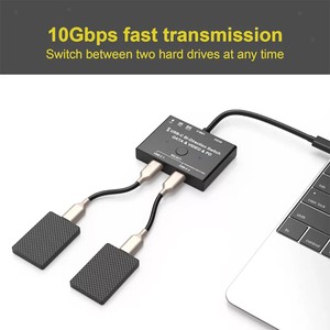 USB C Switch Selector 10Gbps Data Transfer 2 in 1 Out 1 in 2 Outlet for Pcs