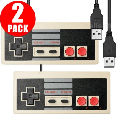 2Pack Classic Wired USB Controllers Gamepad for NES Gaming Windows PC Mac Linux - Image 1 of 4