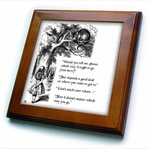 3dRose Which way ought I go from here Chesire cat - Alice in Wonderland quote 8x - Picture 1 of 1