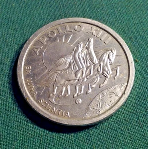 De colección Apolo XIII (A13) MEDALLA Aluminio Grueso Moneda Ficha 1-5/8" Pulgadas Diámetro - Imagen 1 de 3
