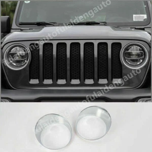For Jeep Wrangler JL 2018-2022 ABS Chrome Front Headlight Lamp Decor Cover Trim - Picture 1 of 5
