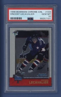 1998-99 BOWMAN CHROME CHL #103 VINCENT LECAVALIER (rc) PSA 10 GEM MT OCEANIC - Image 1 of 2