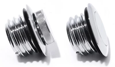 Pop Up Tankdeckel Chrom superflach Custom Billet 1 St. für Harley Davidson 1982- - Bild 1 von 4