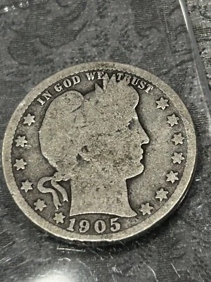 Old Man Duffy’s Scarce Full Rim Obverse 1905 s Abt Good natural Qtr BIN $25 - Image 1 of 4