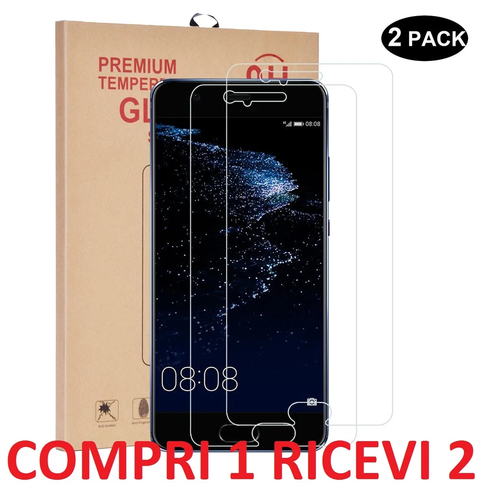 PELLICOLA VETRO TEMPERATO (2x) PER HUAWEI P10 PLUS PROTEGGI SCHERMO DISPLAY LCD - Immagine 1 di 1
