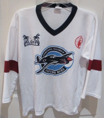Camiseta deportiva de hockey grande para niños Central Illinois Flying Aces USHL Bloomington IL 14-16 Foto 1 de 4