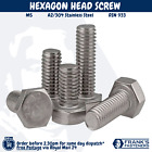 🇬🇧 M5 A2 304 STAINLESS STEEL HEXAGON HEAD SETSCREW FULLY THREADED DIN 933
