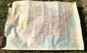 Vintage•1965•USA Map•Geological Survey•Bureau Of Public Roads•HUGE 64” X 42” - Picture 1 of 12