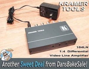 Kramer 104LN 1:4 Composite Video Differential Line Verstärker mit Netzteil  - Bild 1 von 9