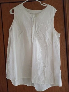VTG JESSICA LONDON WOMEN'S WHITE SLEEVELESS TUNIC TANK TOP, SZ 18W - Picture 1 of 3