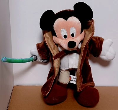 绝地武士米奇带光剑 11 英寸毛绒迪士尼星球大战 — 第 1/4 张图片