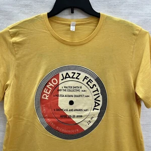 Reno Jazz Festival 2019 Mitarbeiter Shirt Erwachsene XL gelbe Grafik kurzärmlig Herren - Bild 1 von 7