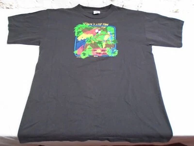 复古 Macaw There’s Still Time XL 黑色 T 恤 Bird Rainforest 亚马逊异国情调 — 第 1/4 张图片