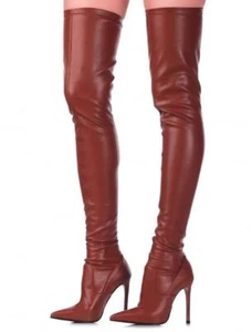 Stivali donna alti alla coscia plateau tacco alto cerniera laterale sopra il ginocchio misura - Foto 1 di 7