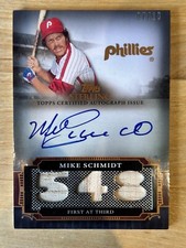2010 Topps Sterling Mike Schmidt Bat On Card /10 SSP Phillies Auto HOF
