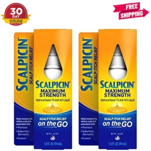 Scalpicin Maximum Strength Scalp Itch Relief Liquid with Aloe 1.5 Oz Pack of 2 - Picture 1 of 4