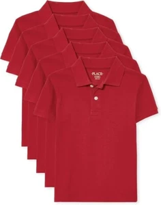 The Children's Place Boys Short Sleeve Pique Polo 5 Pack Classic Red - Picture 1 of 3