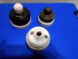 3 Interruptor de luz de pared giratorio antiguo porcelana baquelita Perkins arco CEMCo. Salvamento - Imagen 1 de 3