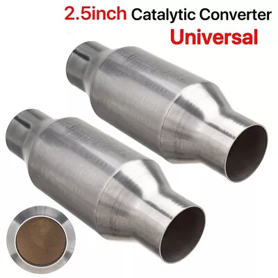 2x 410250 2.5 Inch Universal High Flow Performance Catalytic Converter Edelstahl • 53.79€