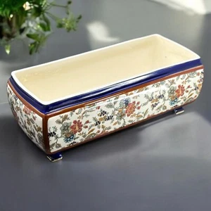 Jardinière ancienne Sarreguemines U&C – Décor Hanoï – circa 1900 – 31 cm - Imagen 1 de 10