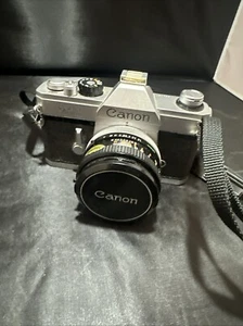 Vintage Canon TX 35mm SLR Film Camera Canon Lens FD 50mm 1:1.8 S.C. UNTESTED - Picture 1 of 8