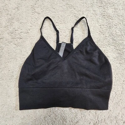 Sujetador deportivo ROSA Victoria's Secret negro sin costuras ligeramente forrado talla XS Foto 1 de 4