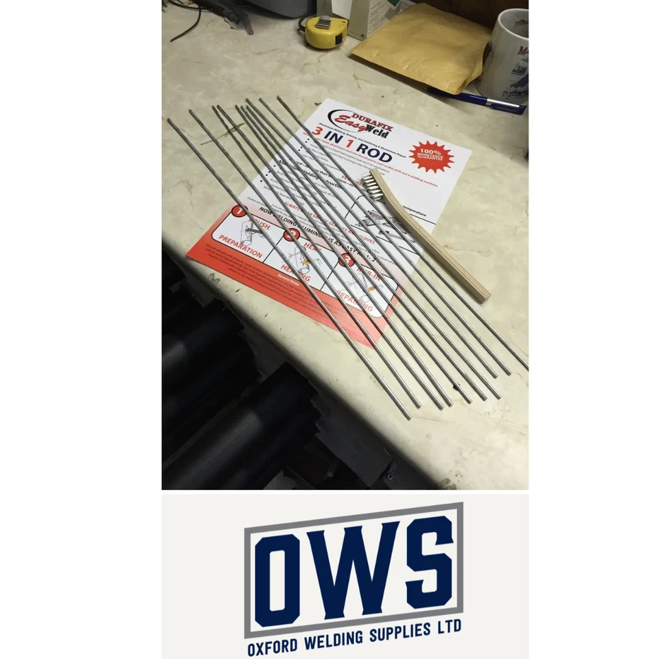 OWS50 Aluminium Welding Brazing + Soldering Low Temp Durafix Easyweld UK Rods + Brush