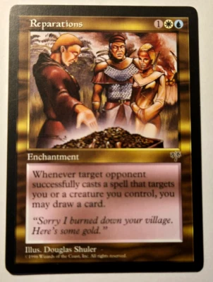 Reparations x 1 MTG Mirage Near Mint - Mint Reserved List + Bonus Full Art Land! - Image 1 of 2