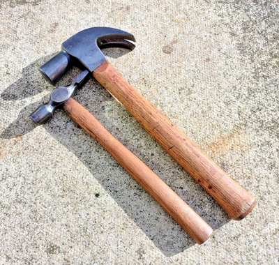 Claw hammer 24 oz and Cross pein Hammer with wooden handles VGC - Image 1 of 4