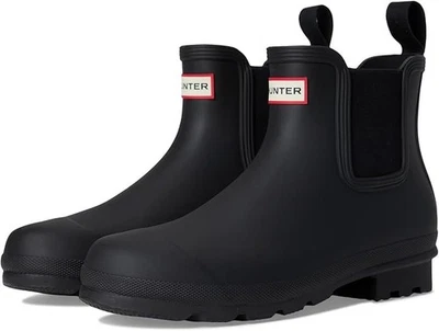 Botas de lluvia impermeables Hunter originales Chelsea para mujer, negras, 8 Foto 1 de 4